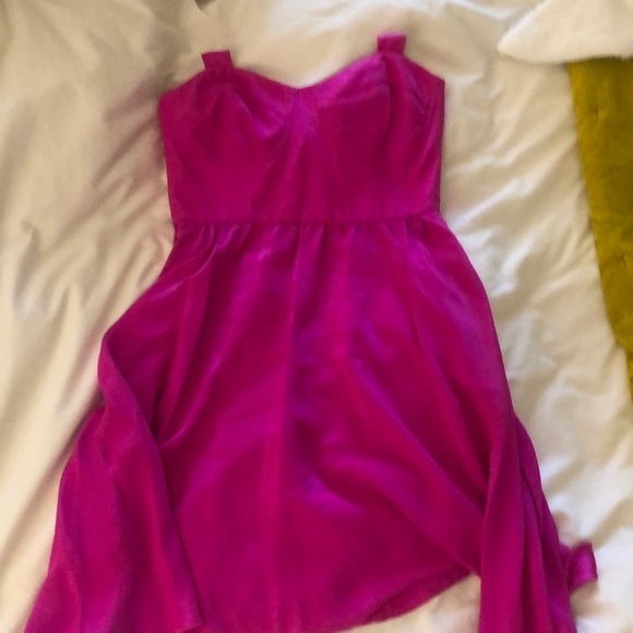 NWT Britt RYAN Fushia Silk Bustier Halter Dress - Picture 6 of 7